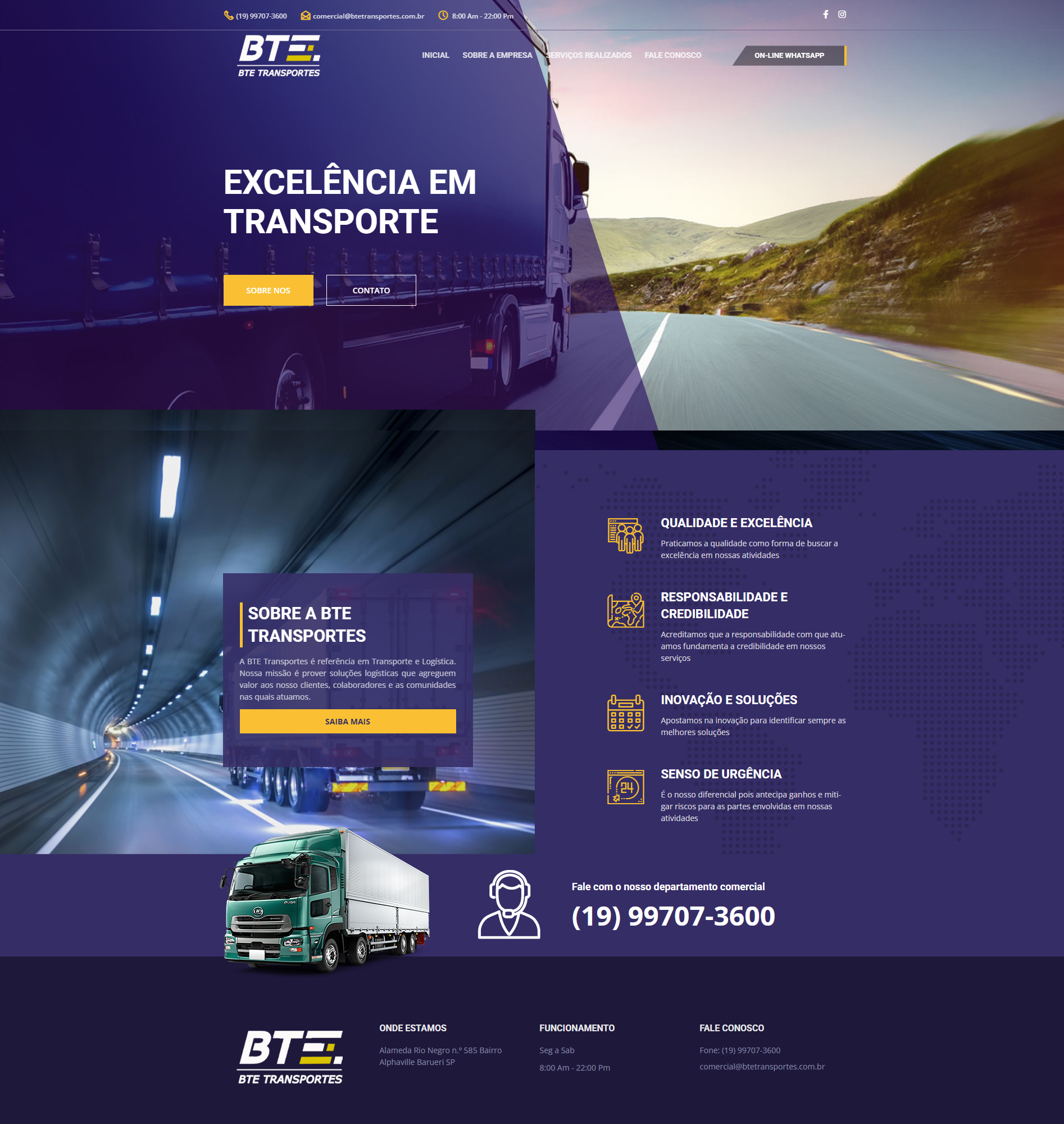 Site Institucional Bte Transportes